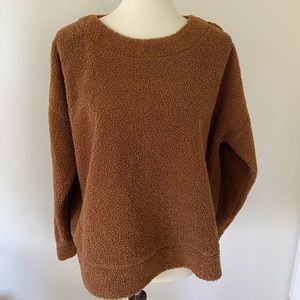J Crew brown vintage fleece teddy bear sweater